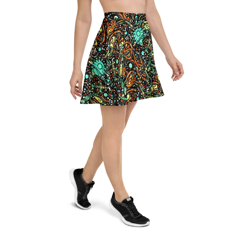 Neon Rumble on Skater Skirt — Right