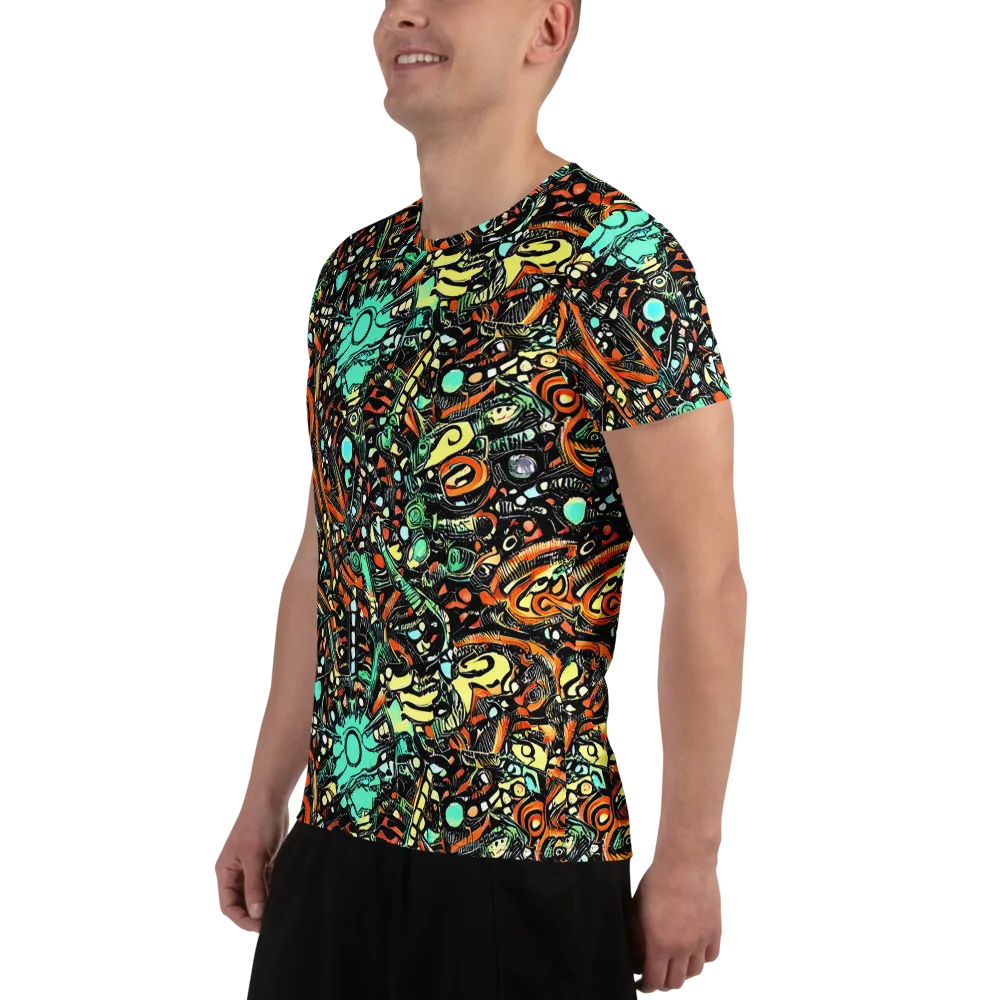 Neon Rumble on Men's Athletic T-Shirt — Left