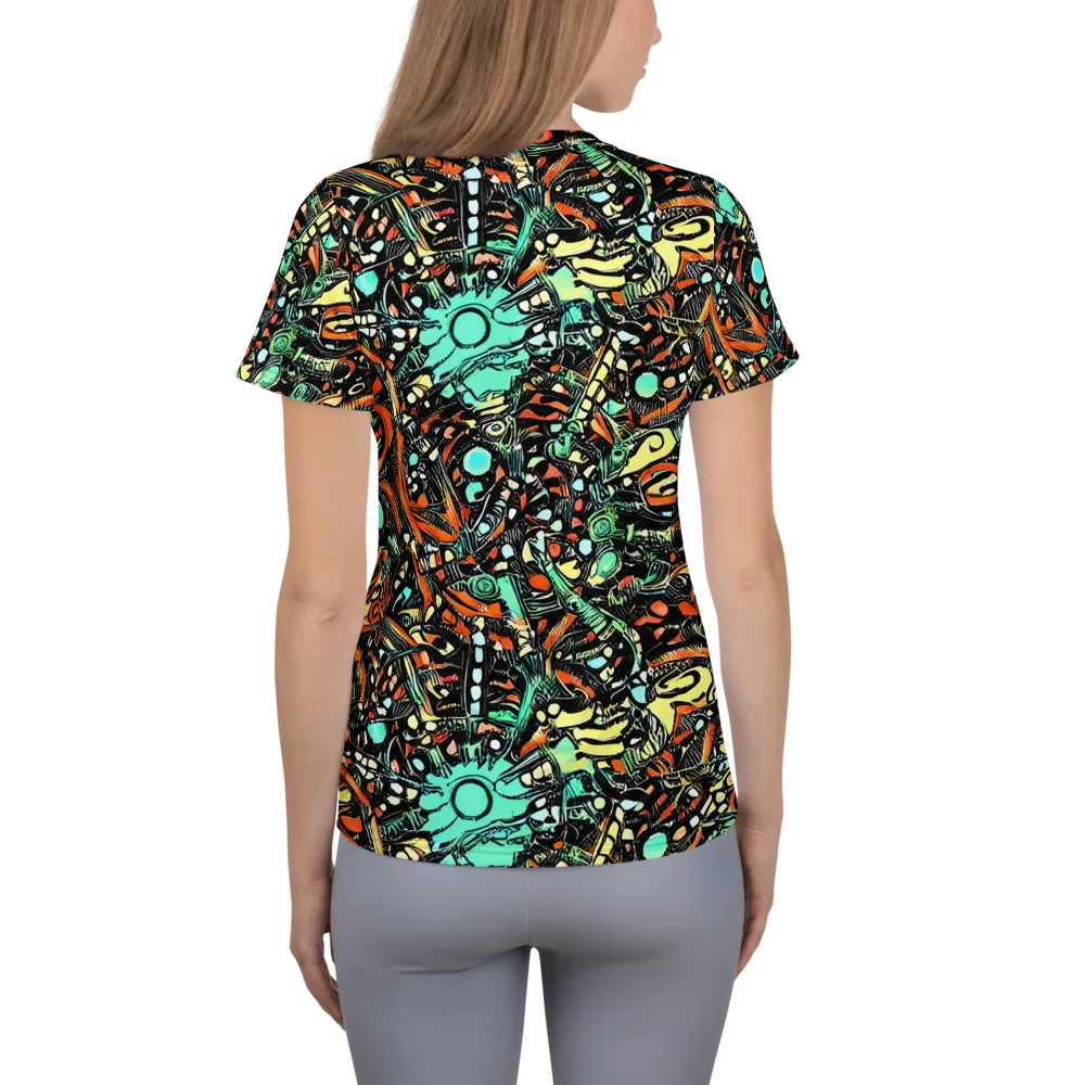 Neon Rumble on Women's Athletic T-Shirt — Back