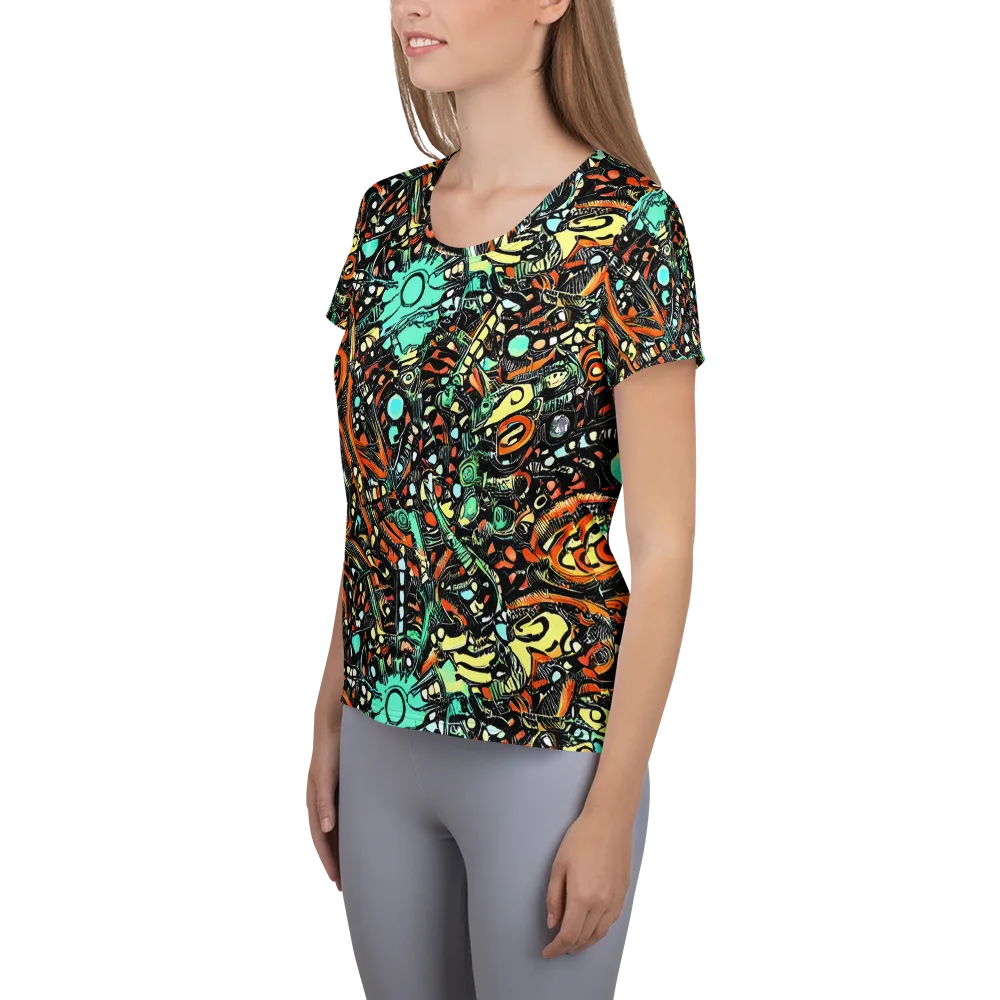 Neon Rumble on Women's Athletic T-Shirt — Left