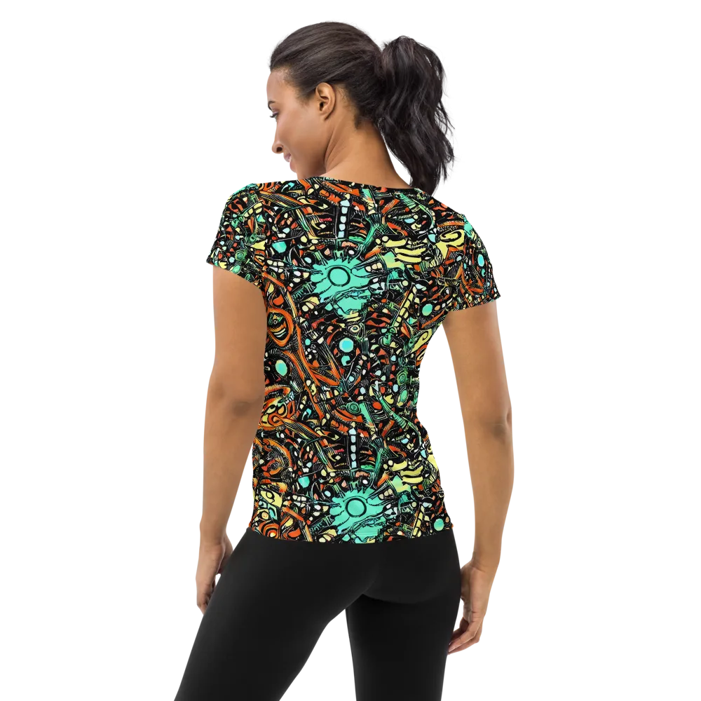 Neon Rumble on Women's Athletic T-Shirt — Back