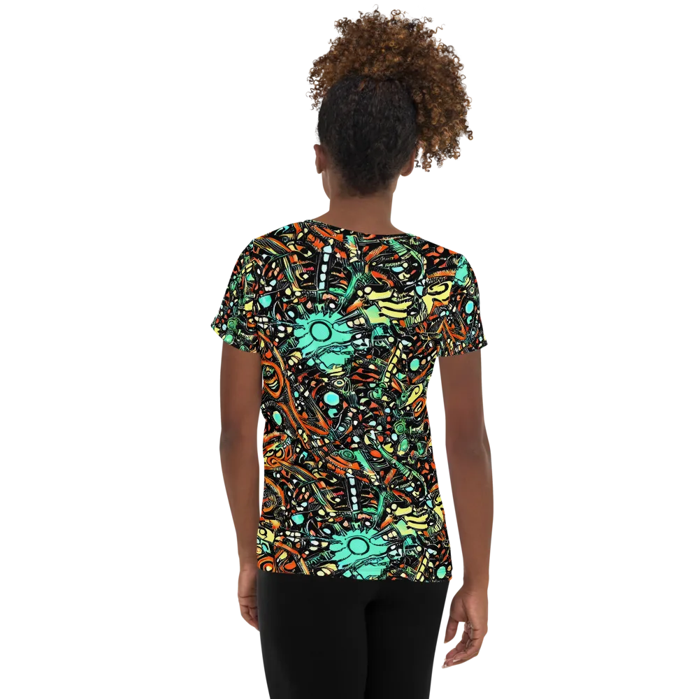 Neon Rumble on Women's Athletic T-Shirt — Back
