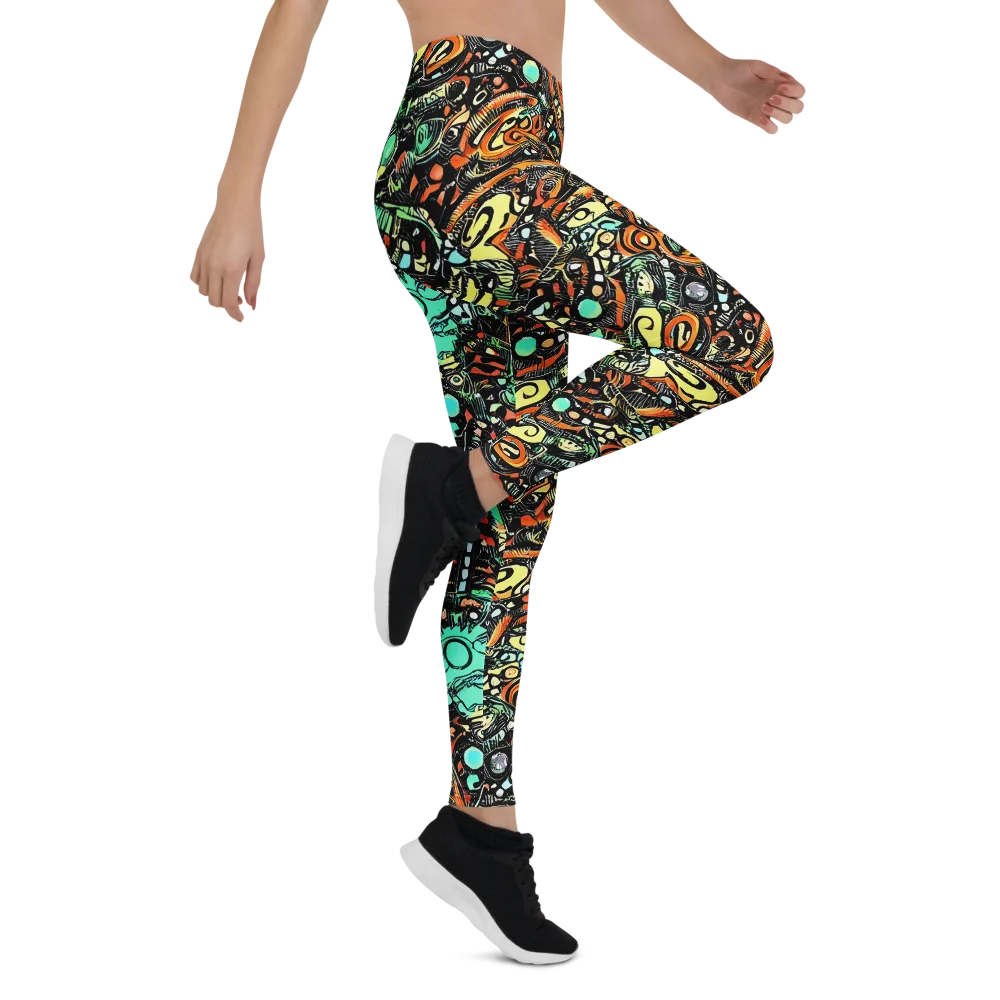 Neon Rumble on Leggings — Right
