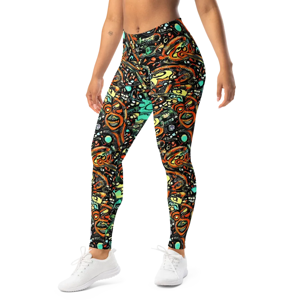 Neon Rumble on Leggings — Left Front