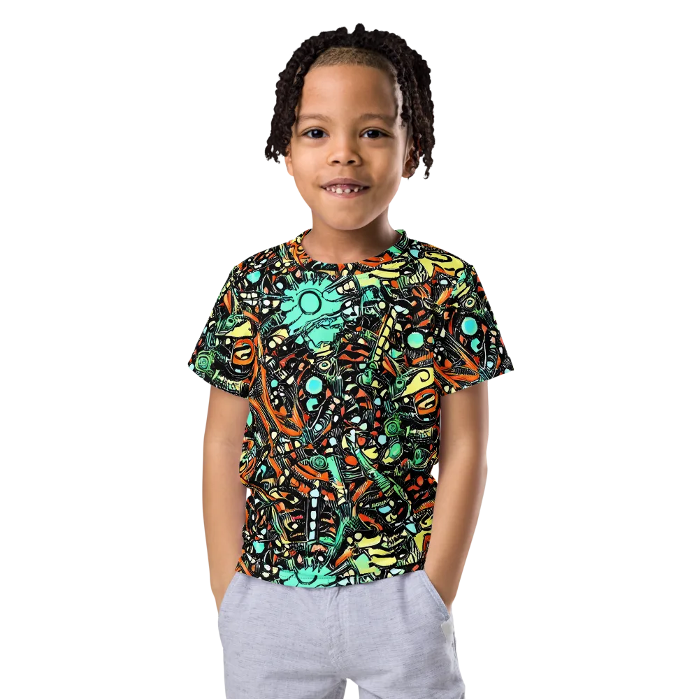 Neon Rumble on Kids Crew Neck T-Shirt — Front