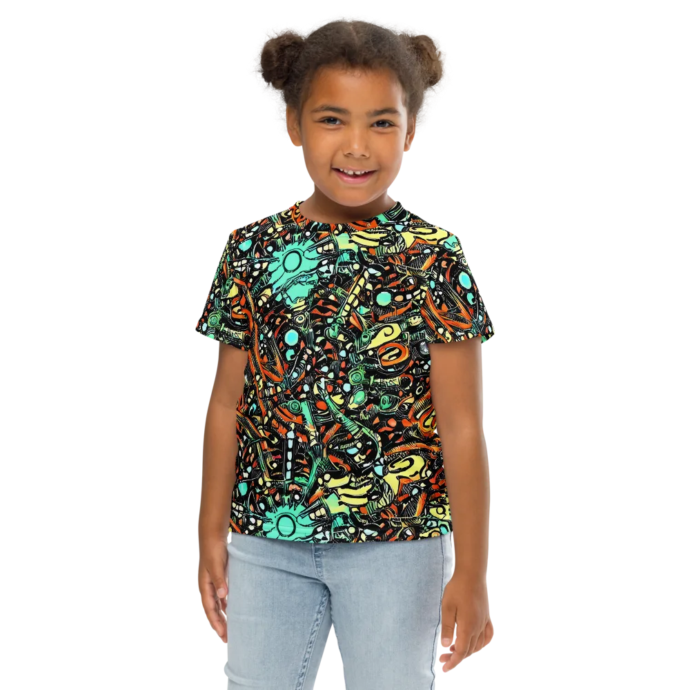 Neon Rumble on Kids Crew Neck T-Shirt — Front