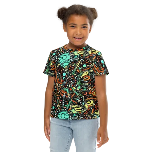 Neon Rumble on a Kids Crew Neck T-Shirt