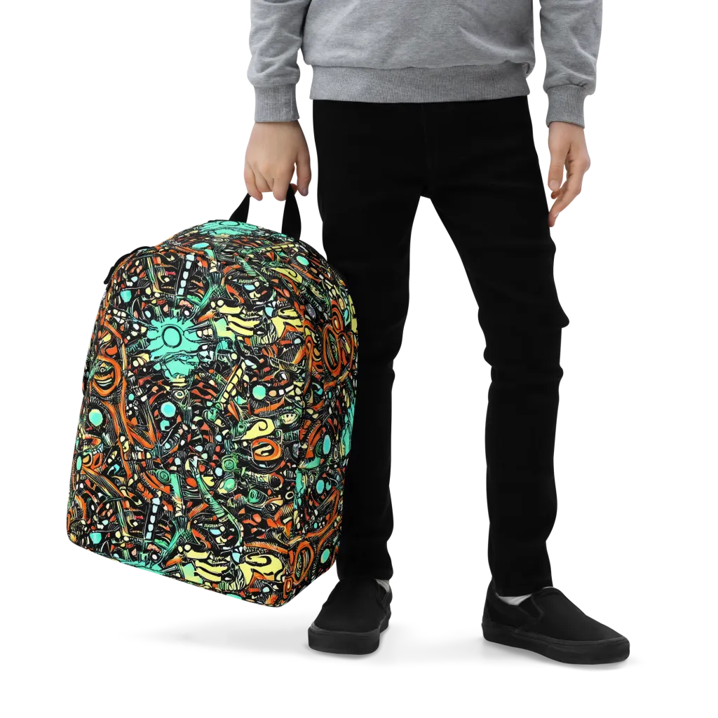 Neon Rumble on Minimalist Backpack — Zoomed-in