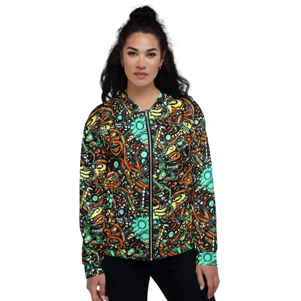 Neon Rumble on Bomber Jacket — Front