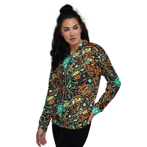 Neon Rumble on a Bomber Jacket