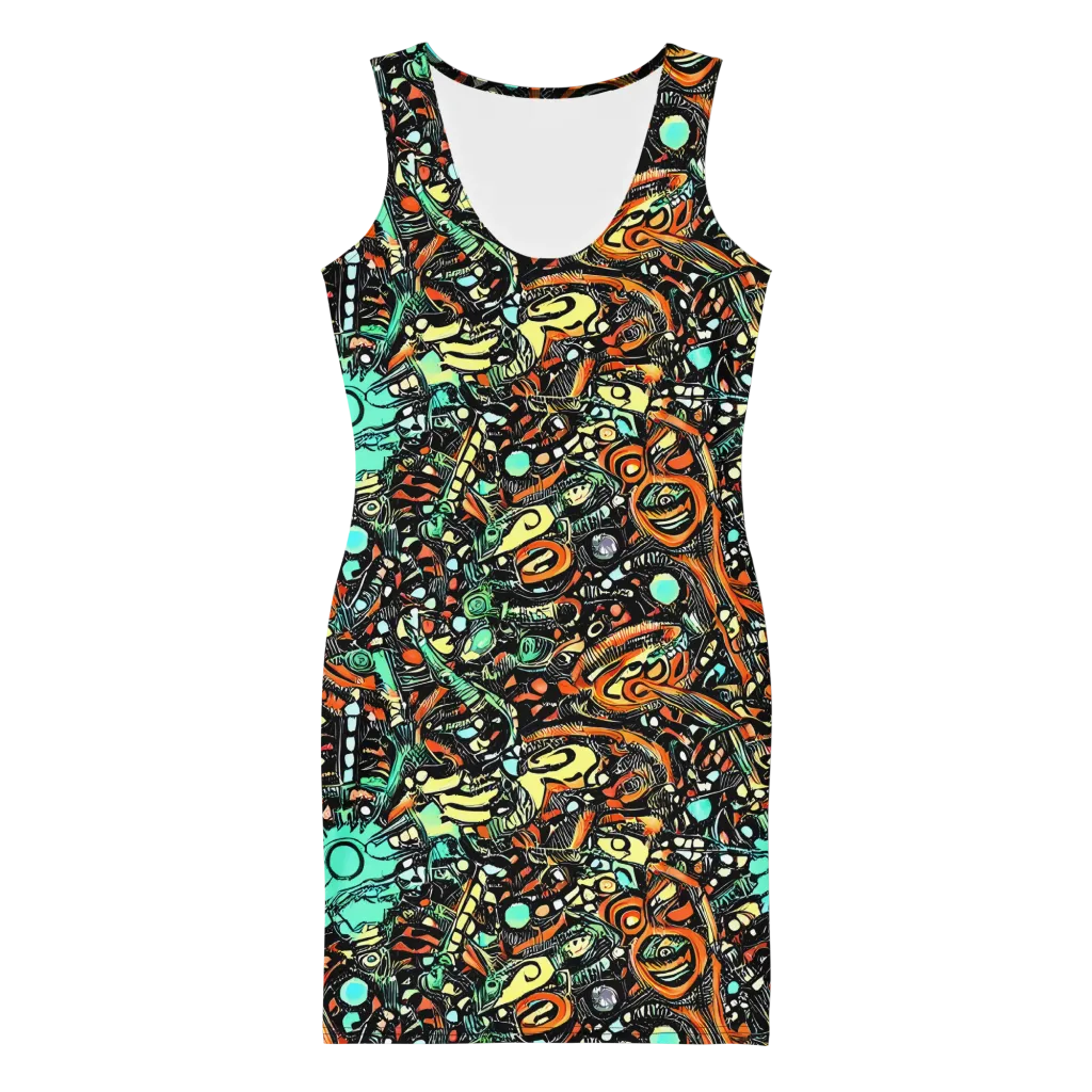 Neon Rumble on Bodycon Dress — Front