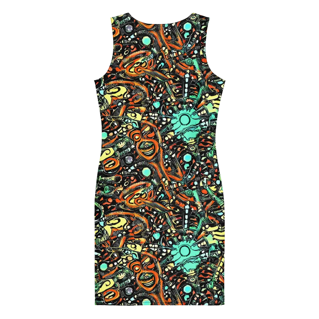 Neon Rumble on Bodycon Dress — Back
