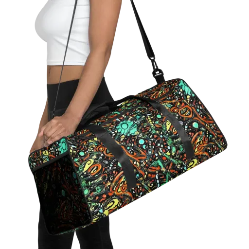 Neon Rumble on a Duffle Bag