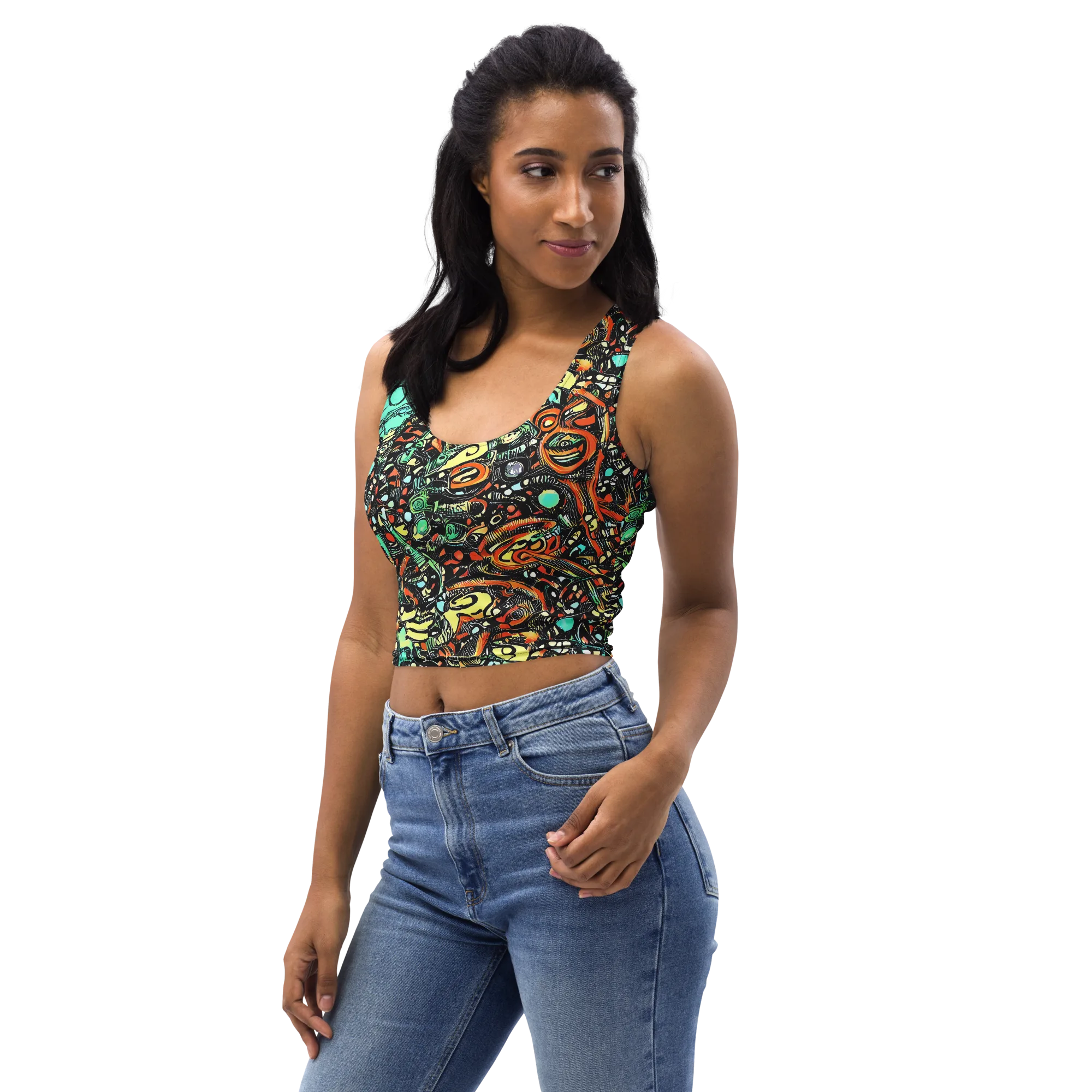 Neon Rumble on Crop Top — Left Front