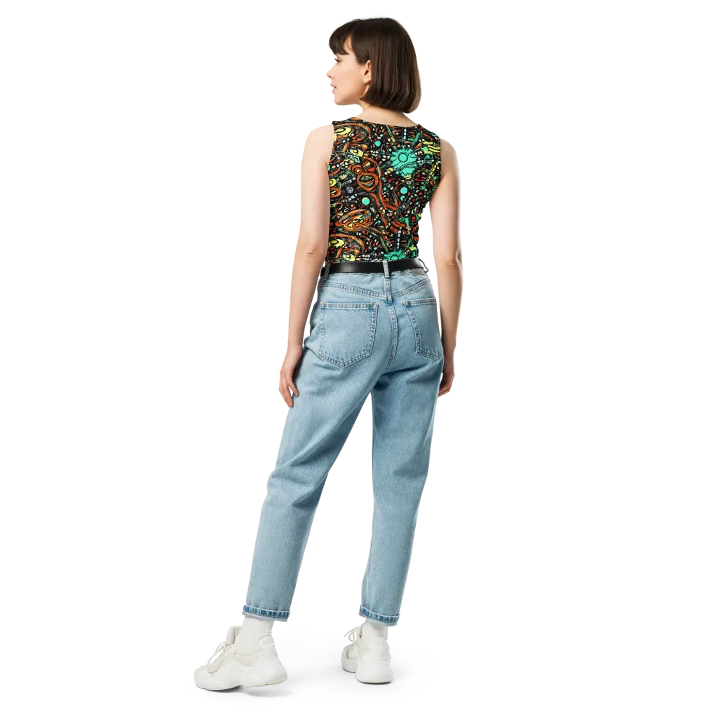 Neon Rumble on Crop Top — Back