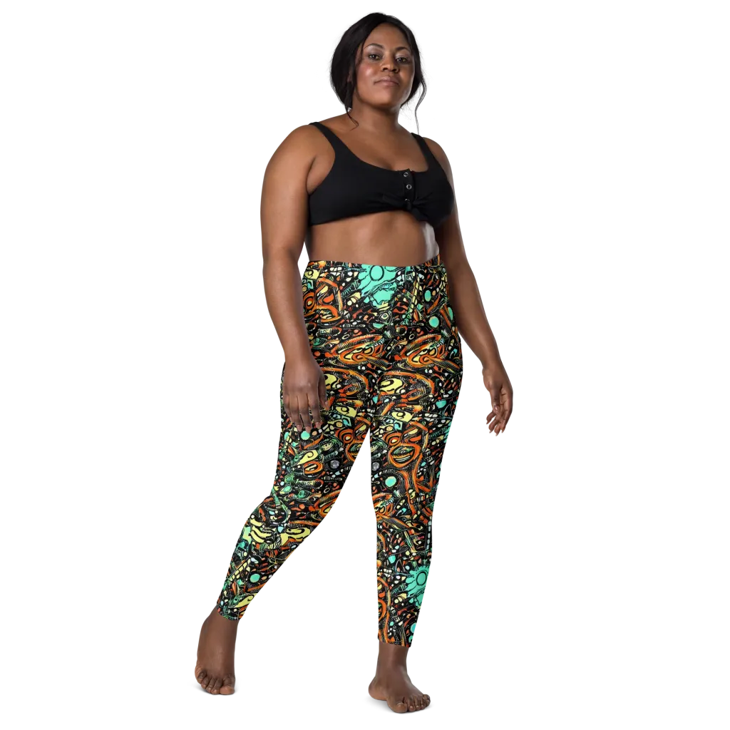 Neon Rumble on Leggings with Pockets — Front