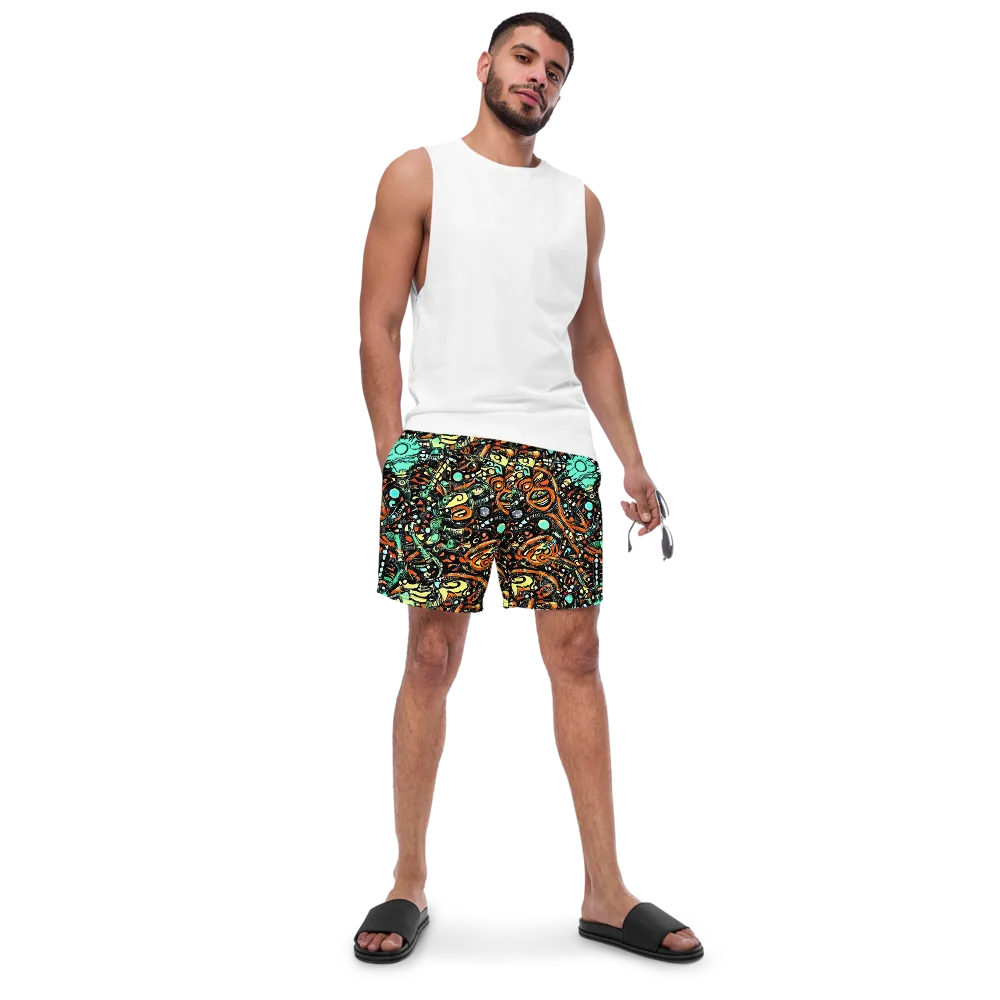 Neon Rumble on Swim Trunks — Front