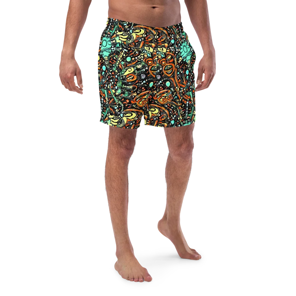 Neon Rumble on Swim Trunks — Front