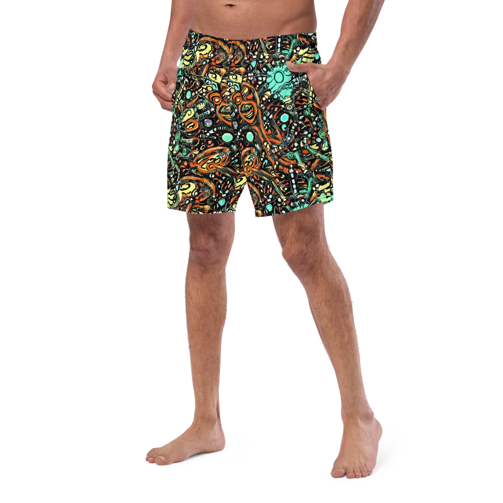 Neon Rumble on Swim Trunks — Left Front