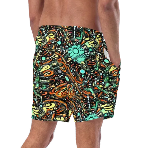 Neon Rumble on a Swim Trunks