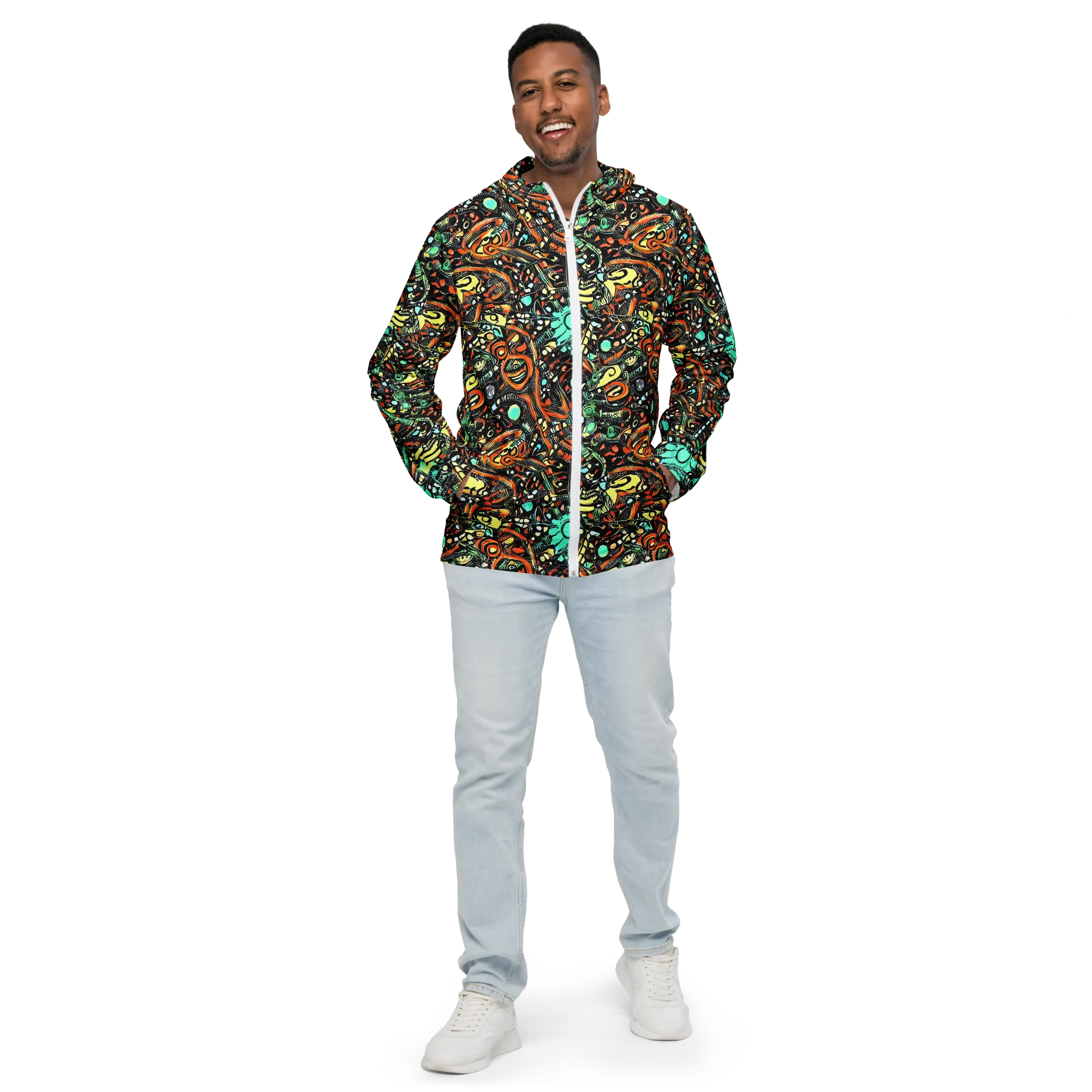 Neon Rumble on Men's Windbreaker — Front