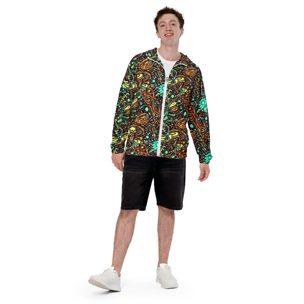 Neon Rumble on Men's Windbreaker — Front