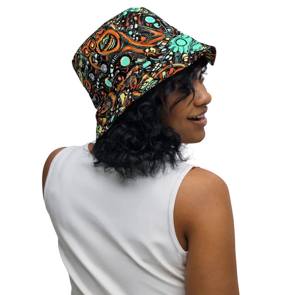 Neon Rumble on Reversible Bucket Hat — Right Outside