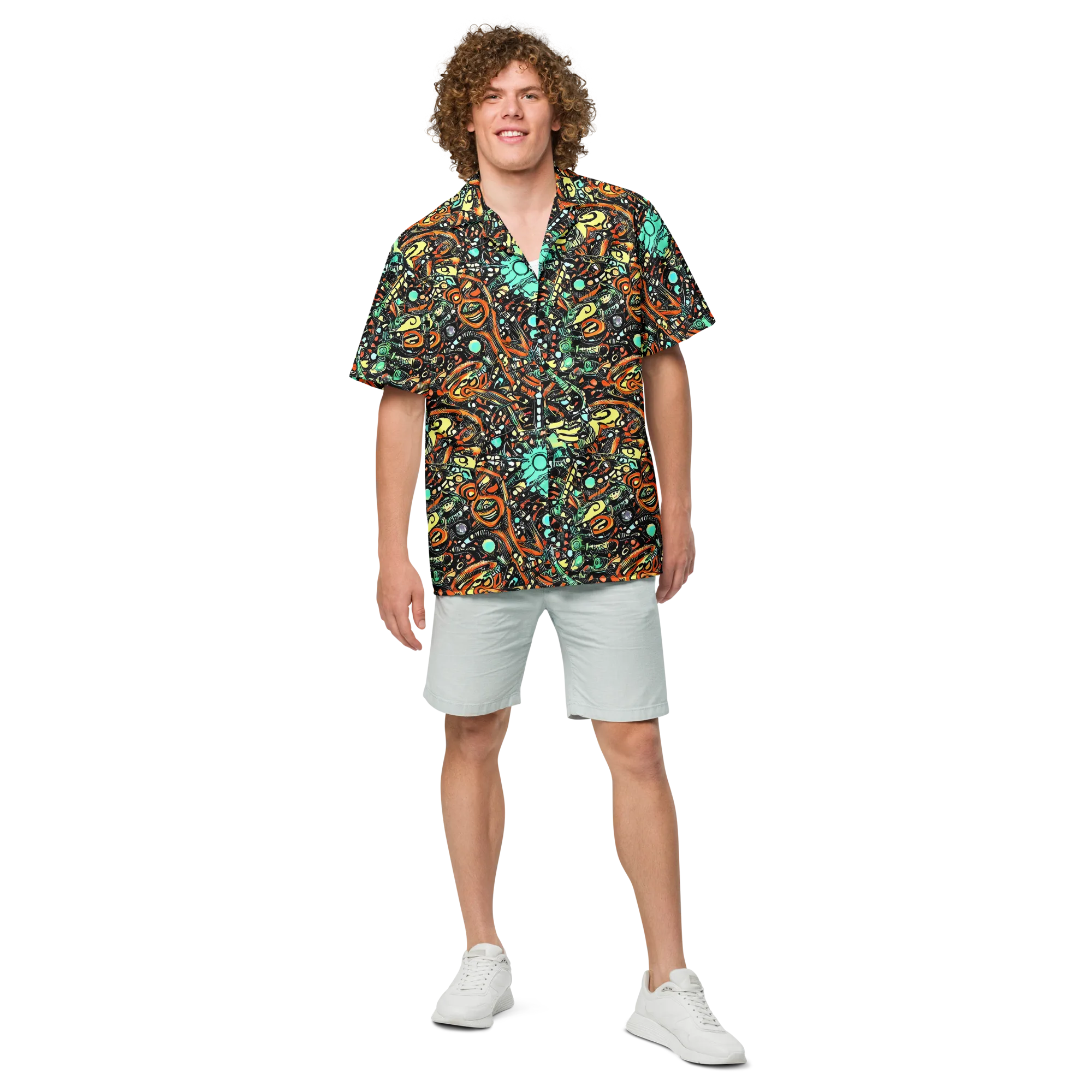 Neon Rumble on Button Shirt — Front