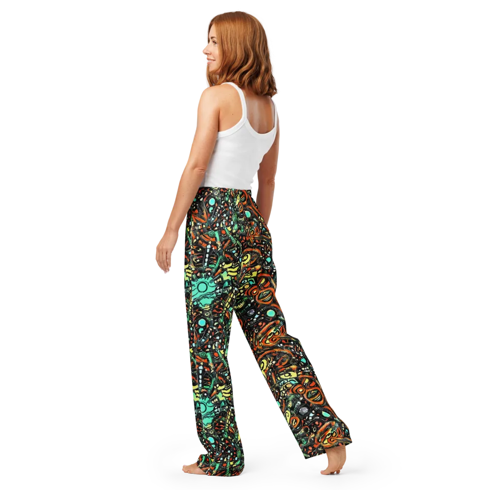 Neon Rumble on Women's Pajama Pants — Back
