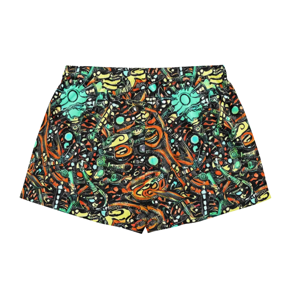 Neon Rumble on Women's Pajama Shorts — Back