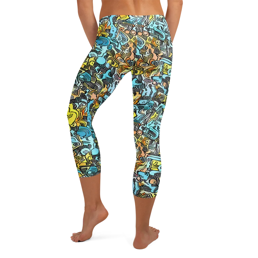 Neon Riddle on Capri Leggings — Back