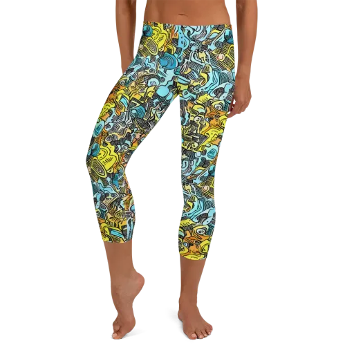 Neon Riddle on a Capri Leggings