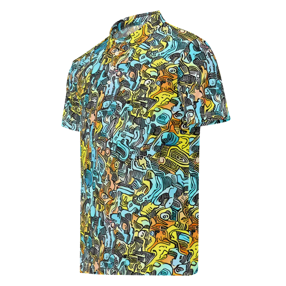 Neon Riddle on Men's Slim Fit Polo Shirt — Left Front