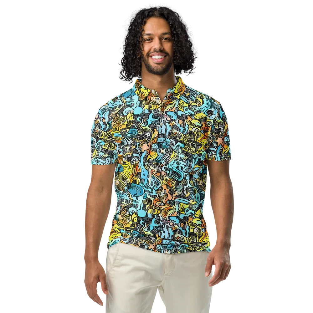 Neon Riddle on Men's Slim Fit Polo Shirt — Front