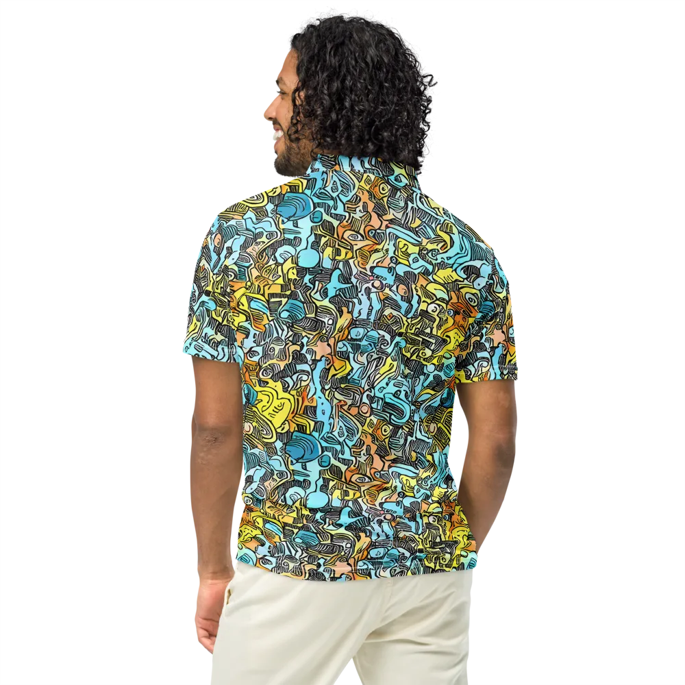 Neon Riddle on Men's Slim Fit Polo Shirt — Back