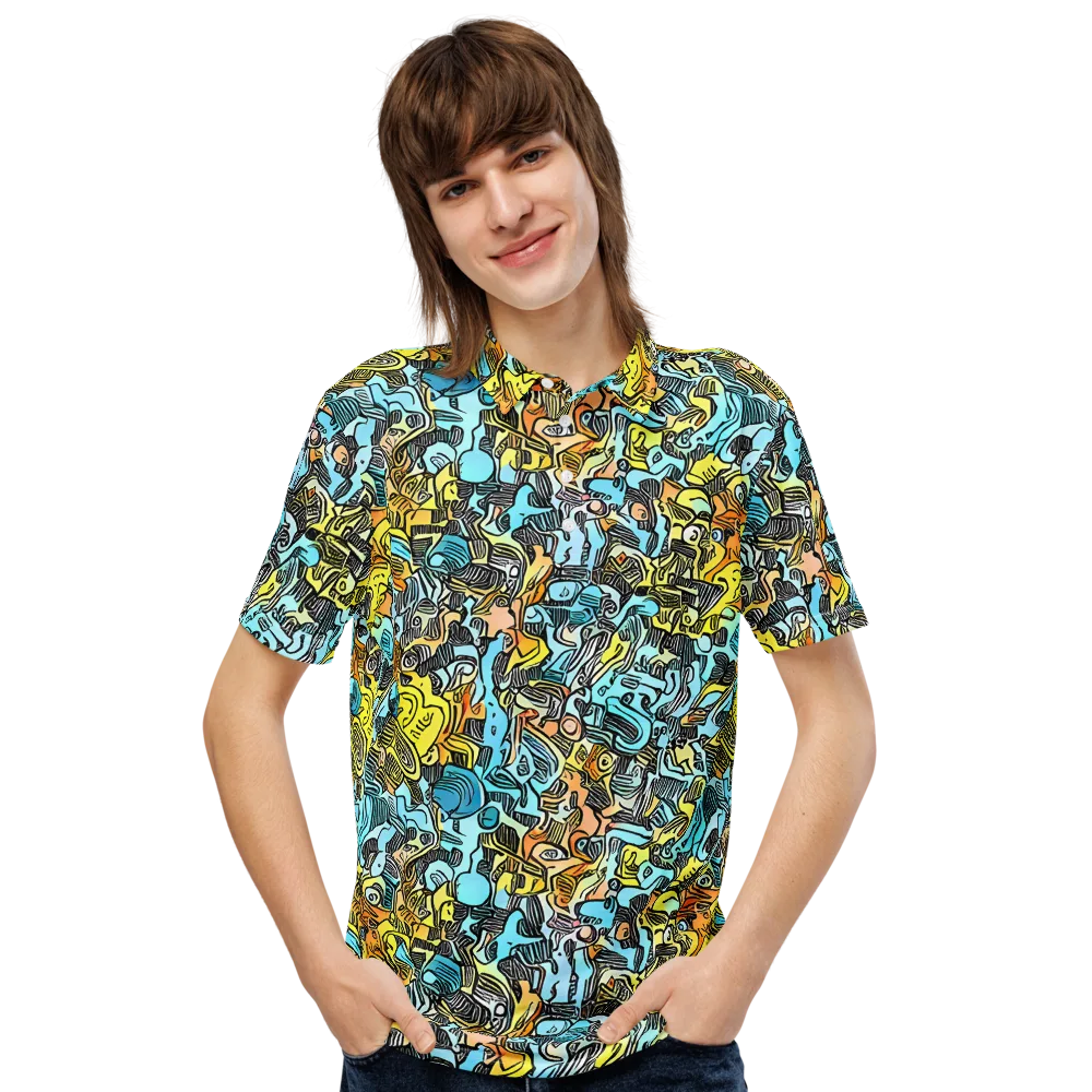 Neon Riddle on Men's Slim Fit Polo Shirt — Front
