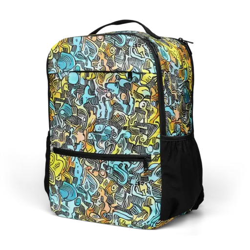 Neon Riddle on a Utility Backpack