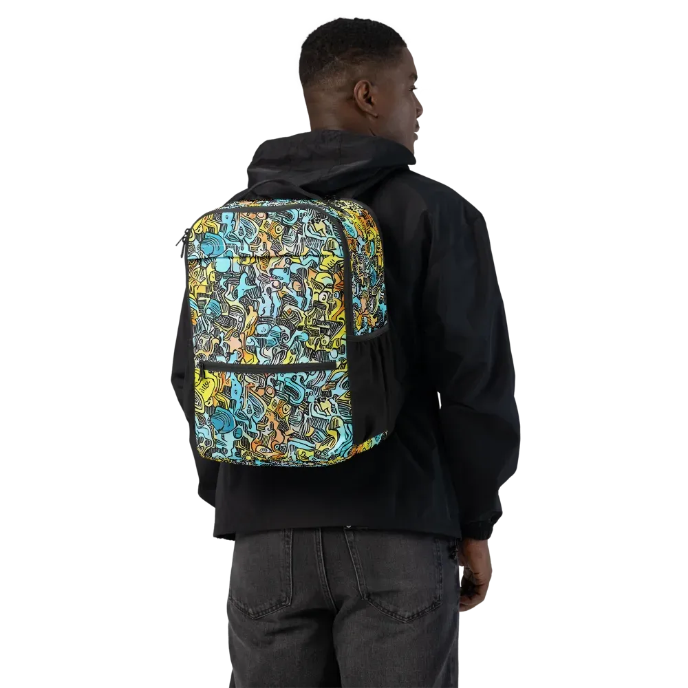 Neon Riddle on Utility Backpack — Back