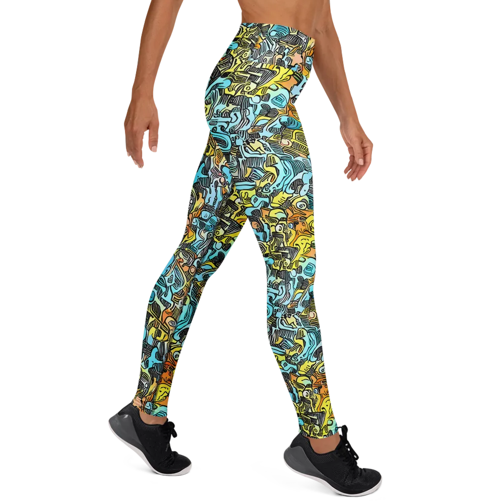 Neon Riddle on Yoga Leggings — Right