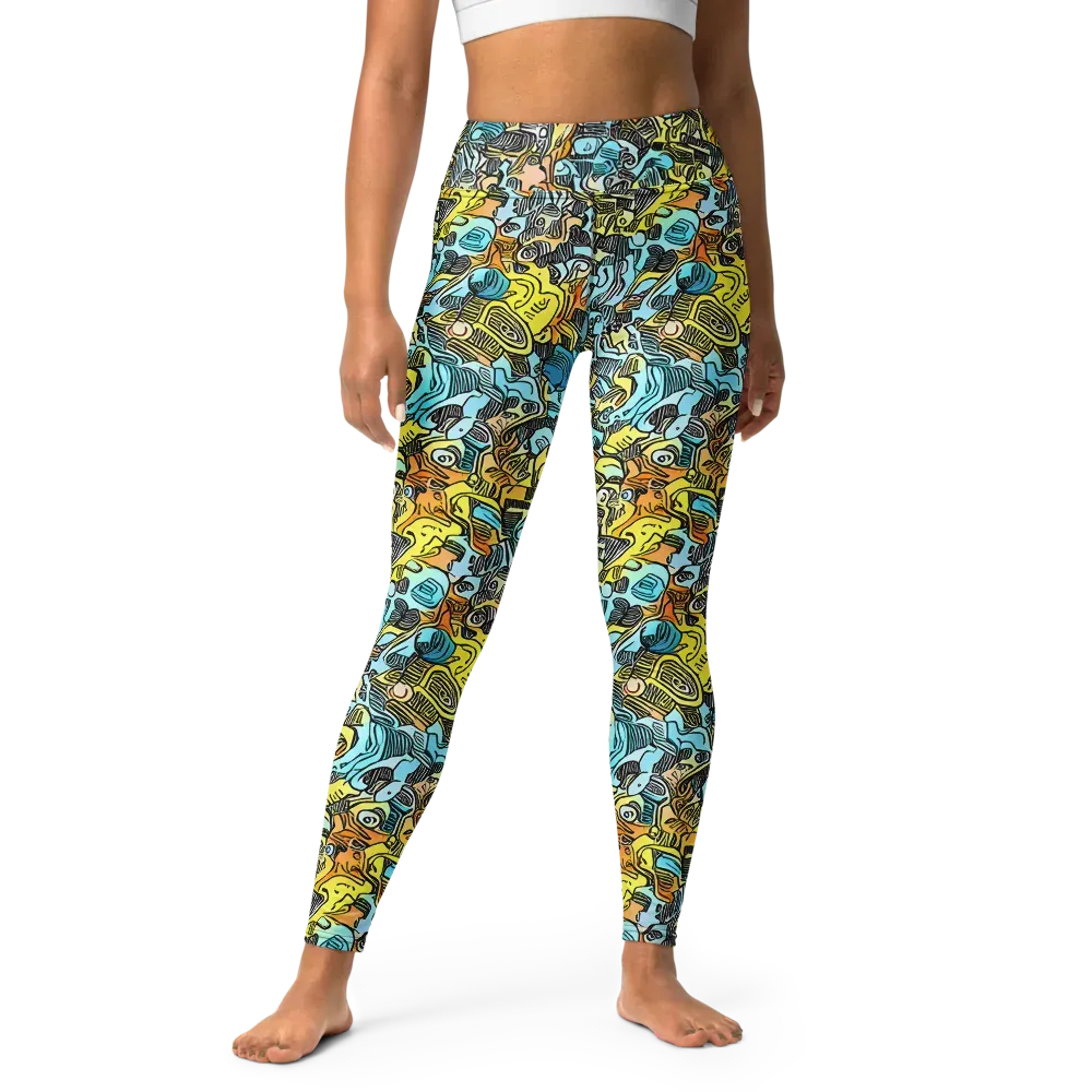 Neon Riddle on Yoga Leggings — Front