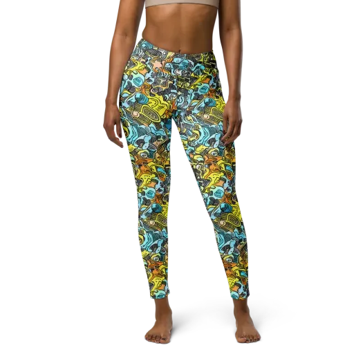 Neon Riddle on a Yoga Leggings