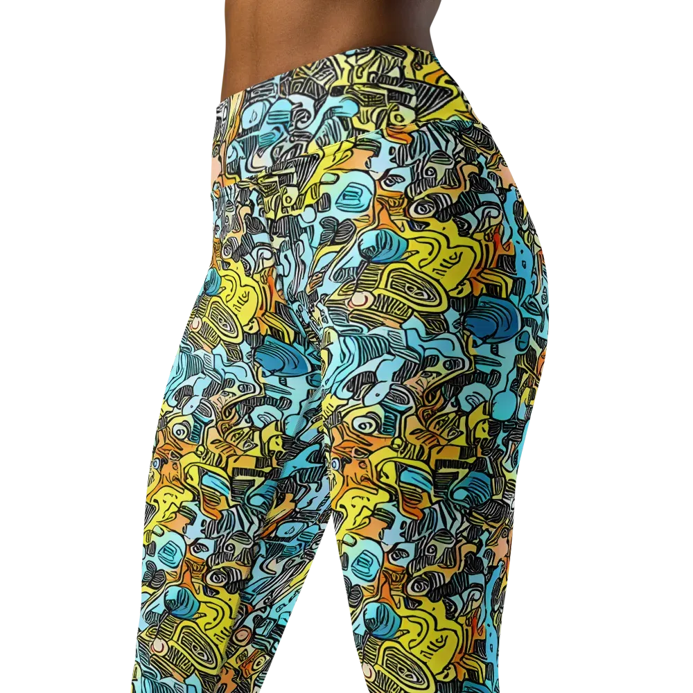Neon Riddle on Yoga Leggings — Left Front