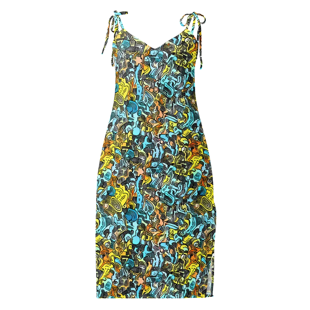 Neon Riddle on Slip Dress — Front