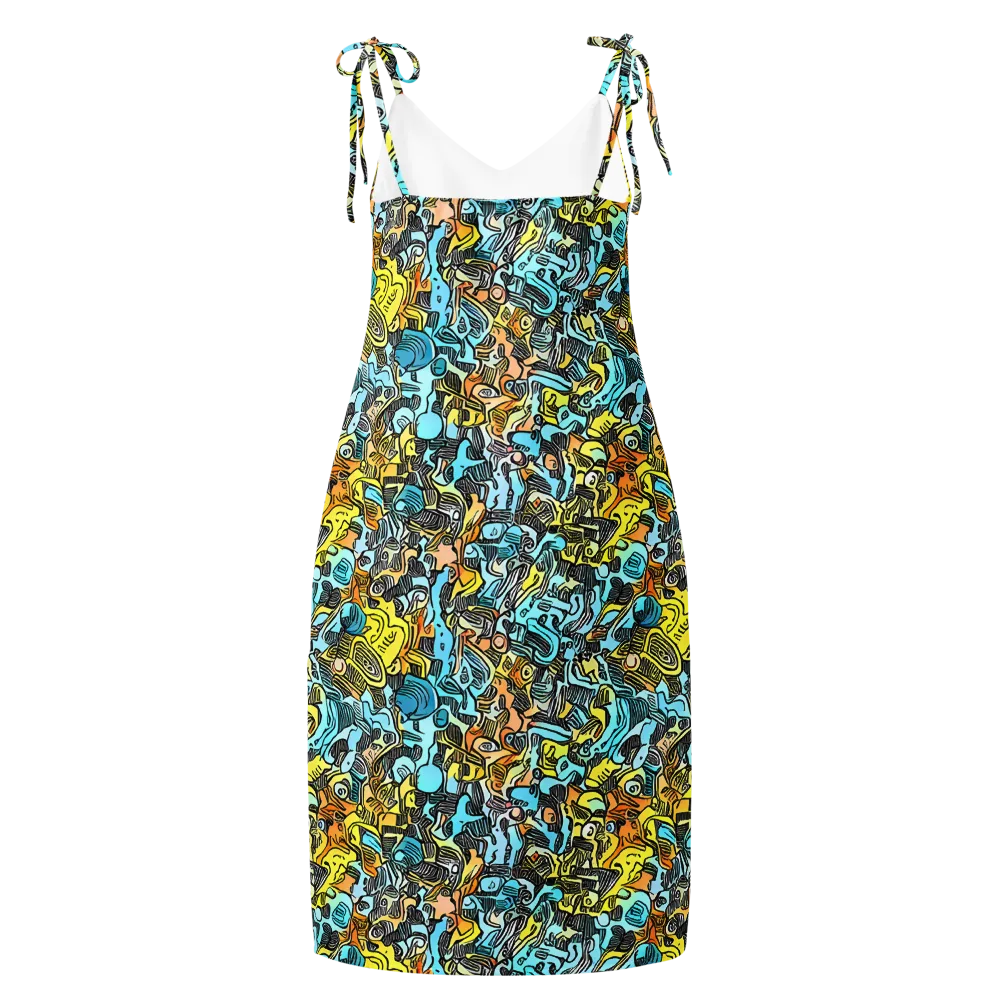 Neon Riddle on Slip Dress — Back