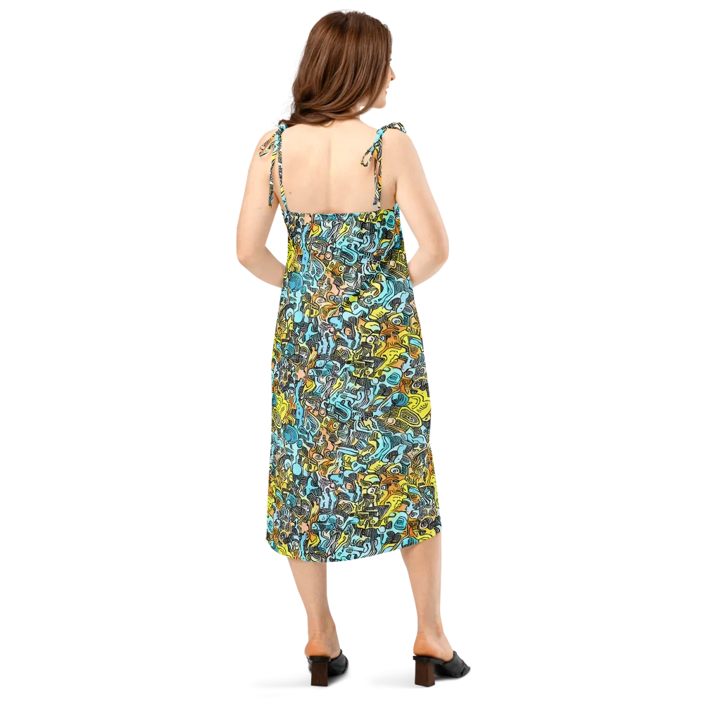 Neon Riddle on Slip Dress — Back