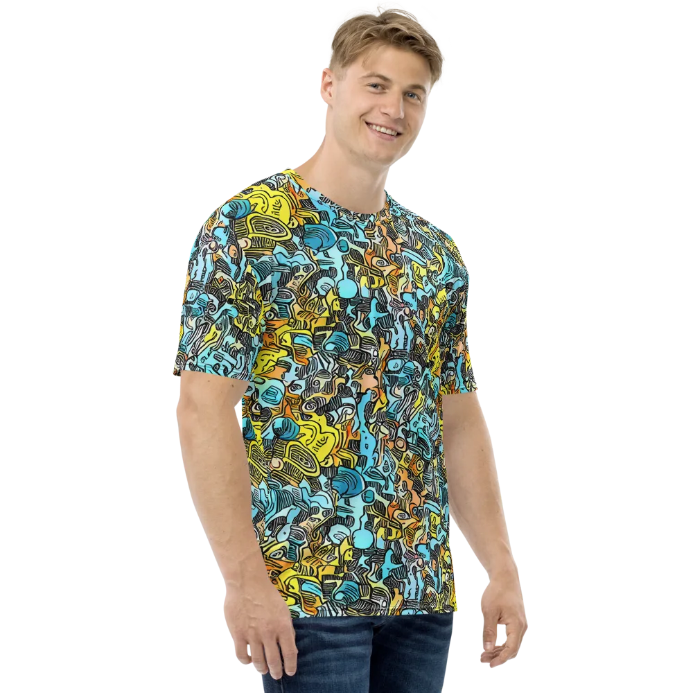 Neon Riddle on Men's Crew Neck T-Shirt — Right
