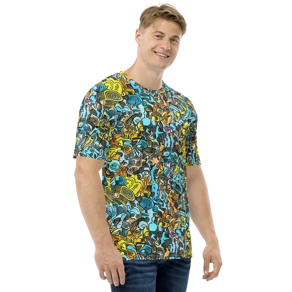 Neon Riddle on Men's Crew Neck T-Shirt — Right