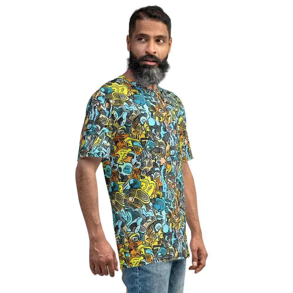 Neon Riddle on Men's Crew Neck T-Shirt — Right