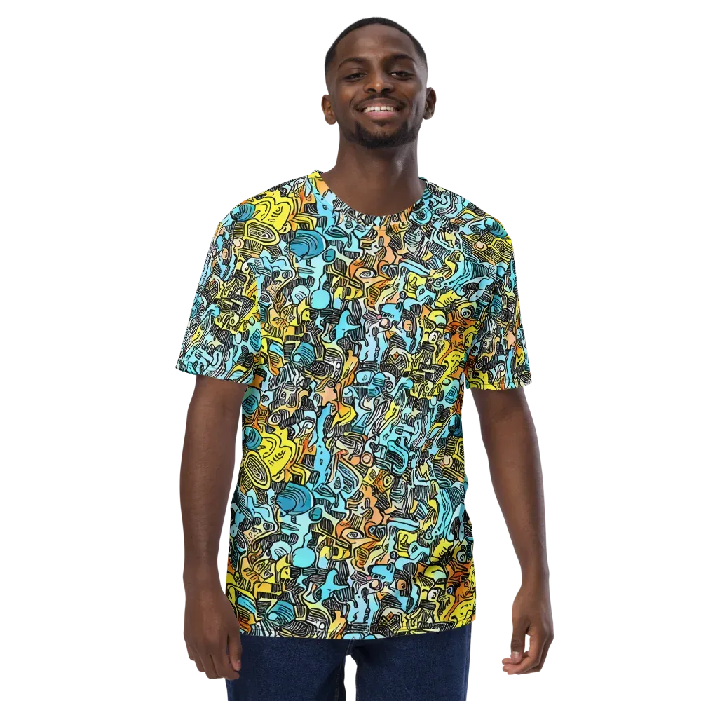 Neon Riddle on Men's Crew Neck T-Shirt — Front