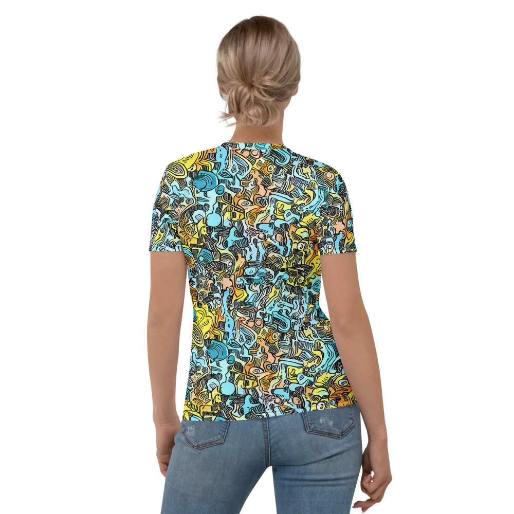 Neon Riddle on Women's Crew Neck T-Shirt — Back